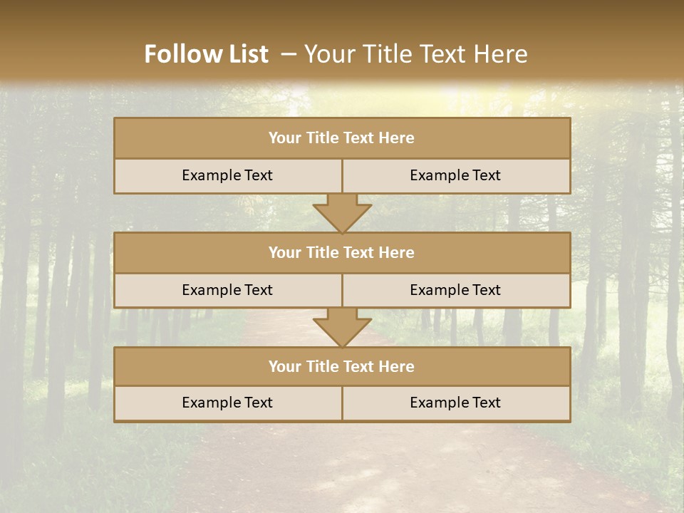 A Dirt Road In The Middle Of A Green Forest PowerPoint Template