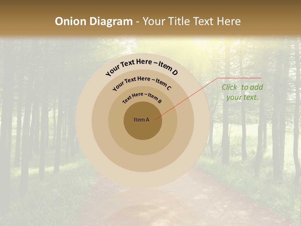 A Dirt Road In The Middle Of A Green Forest PowerPoint Template