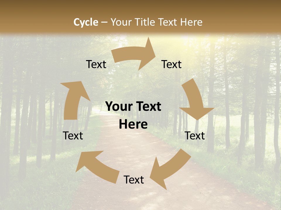 A Dirt Road In The Middle Of A Green Forest PowerPoint Template