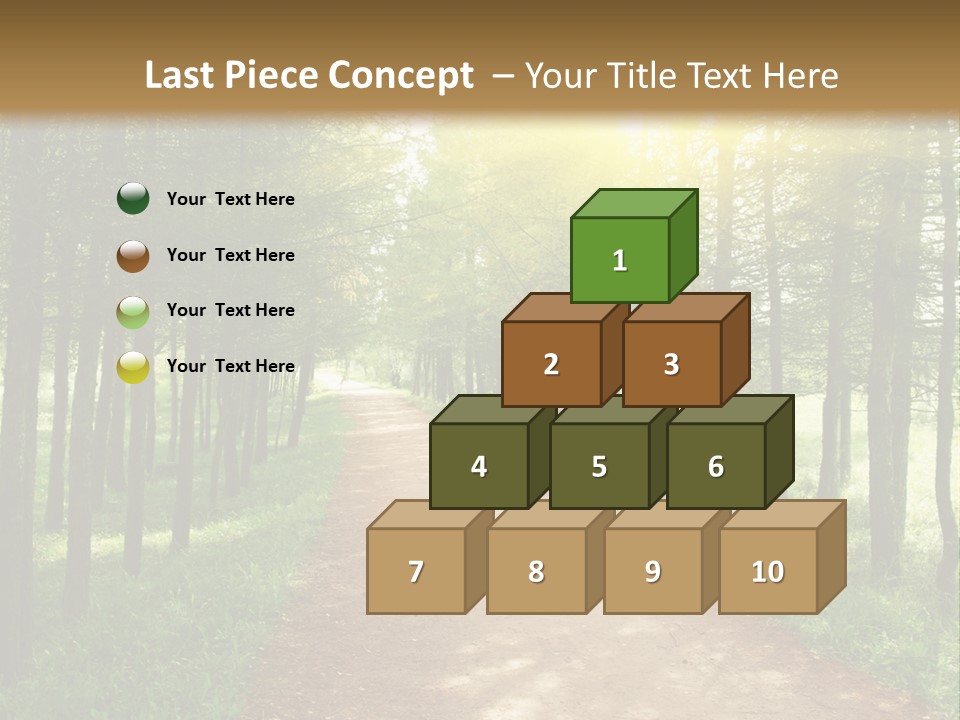 A Dirt Road In The Middle Of A Green Forest PowerPoint Template