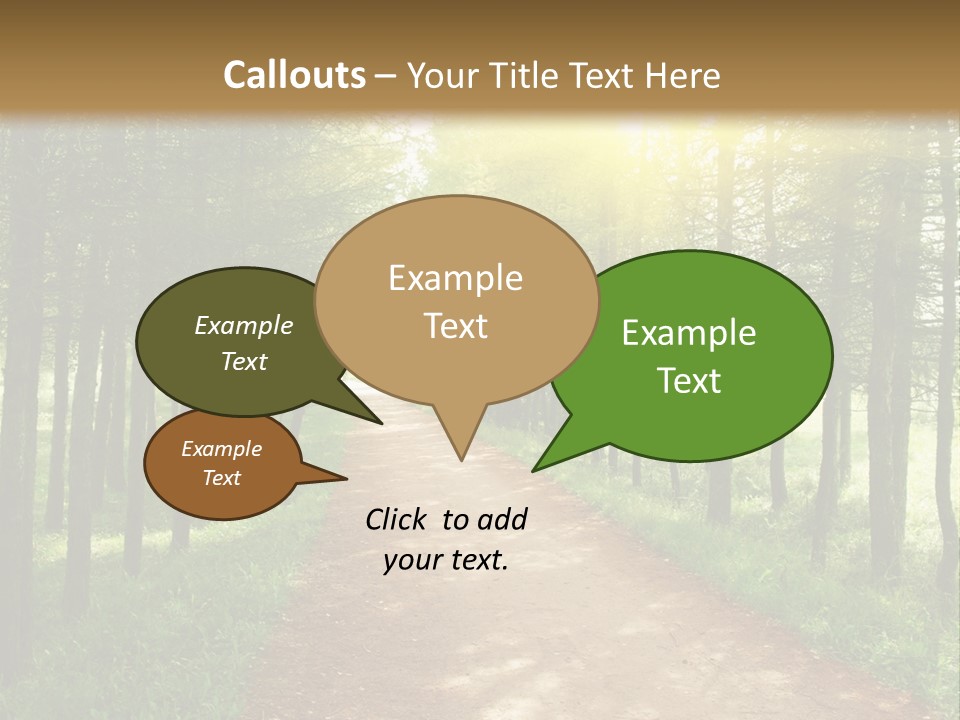 A Dirt Road In The Middle Of A Green Forest PowerPoint Template