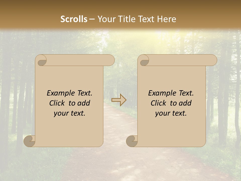 A Dirt Road In The Middle Of A Green Forest PowerPoint Template