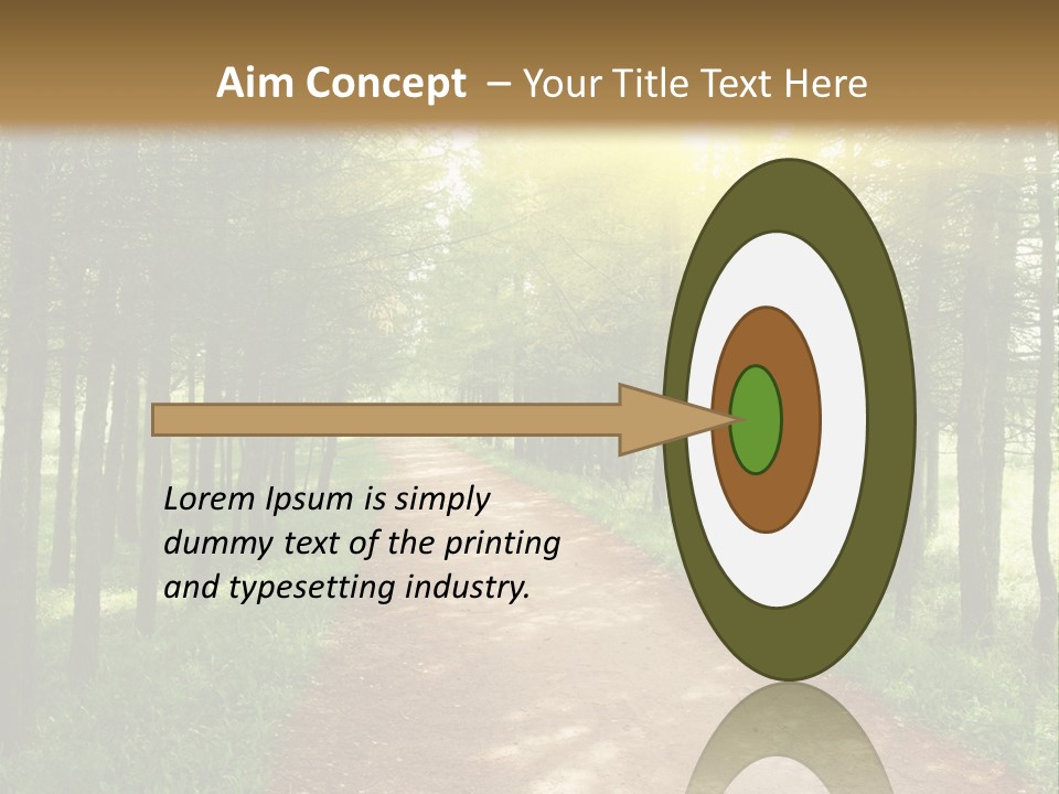 A Dirt Road In The Middle Of A Green Forest PowerPoint Template