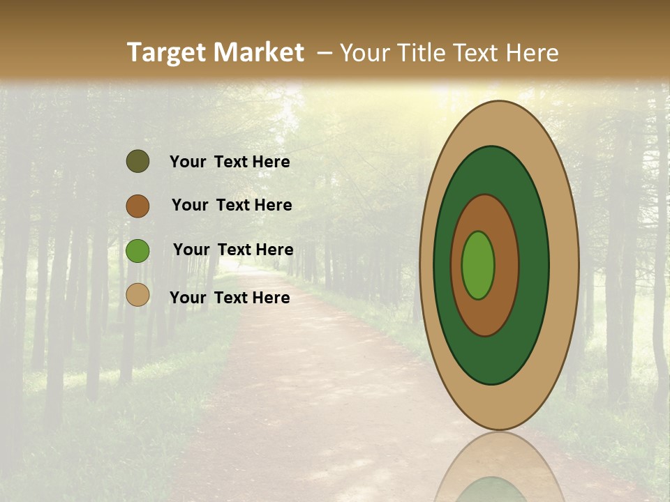 A Dirt Road In The Middle Of A Green Forest PowerPoint Template