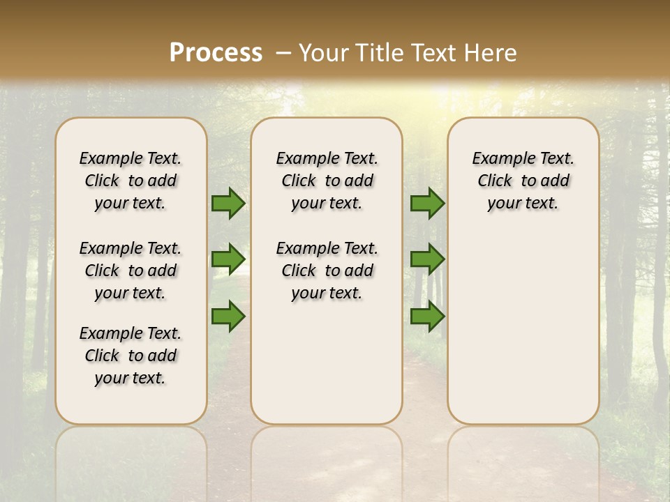 A Dirt Road In The Middle Of A Green Forest PowerPoint Template