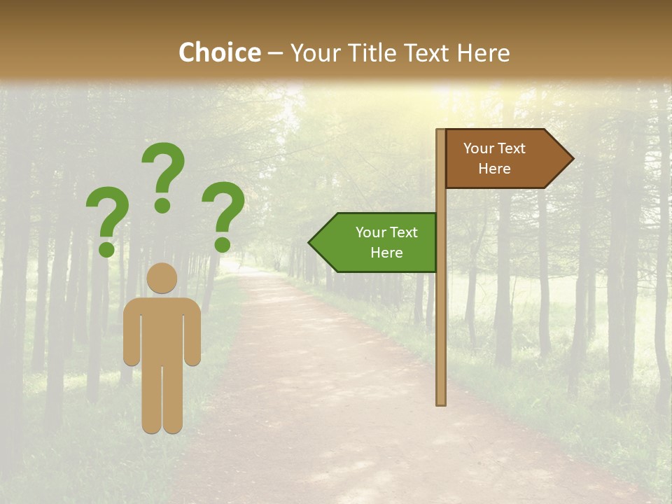 A Dirt Road In The Middle Of A Green Forest PowerPoint Template