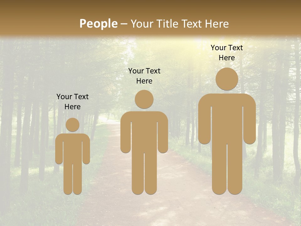 A Dirt Road In The Middle Of A Green Forest PowerPoint Template