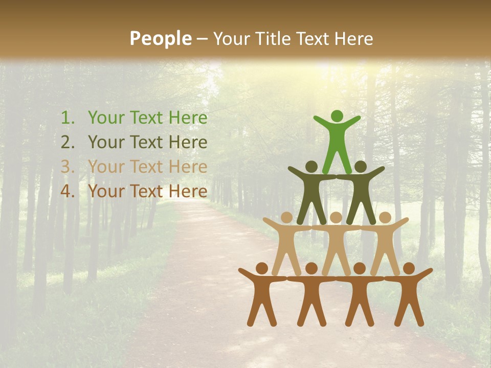 A Dirt Road In The Middle Of A Green Forest PowerPoint Template