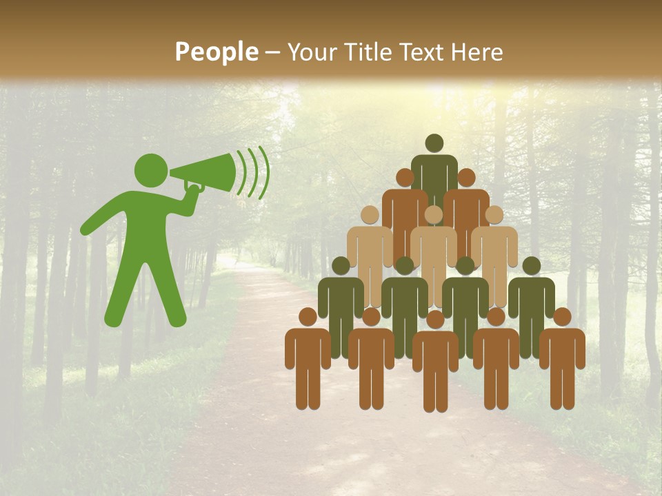 A Dirt Road In The Middle Of A Green Forest PowerPoint Template