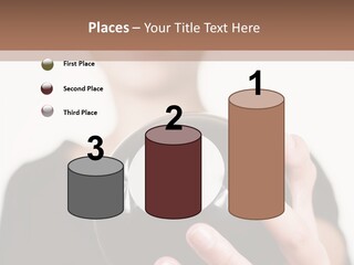 A Woman Holding A Black Ball With A White Letter B On It PowerPoint Template