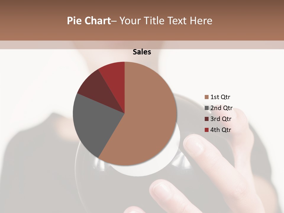 A Woman Holding A Black Ball With A White Letter B On It PowerPoint Template