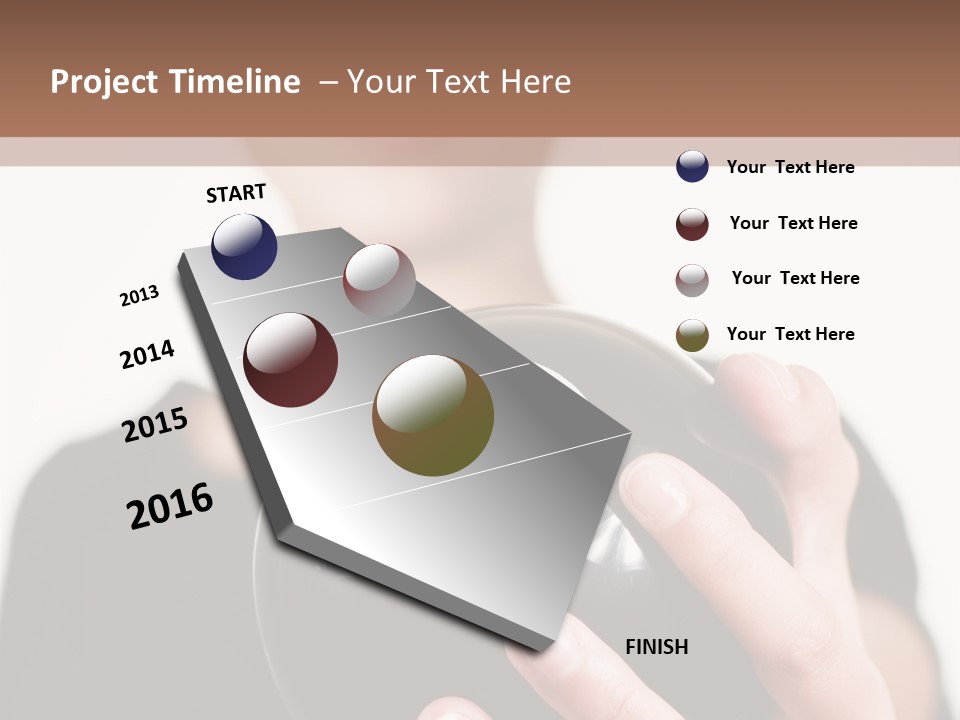 A Woman Holding A Black Ball With A White Letter B On It PowerPoint Template