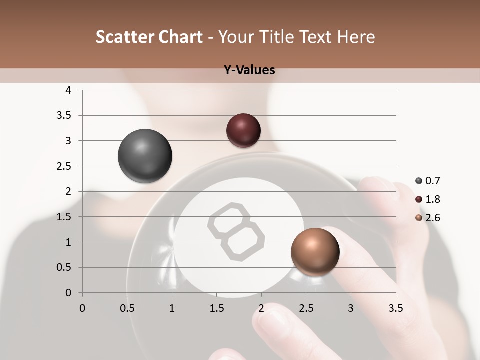 A Woman Holding A Black Ball With A White Letter B On It PowerPoint Template