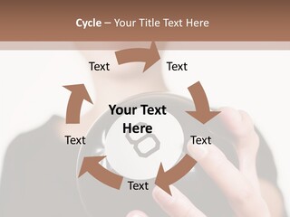 A Woman Holding A Black Ball With A White Letter B On It PowerPoint Template