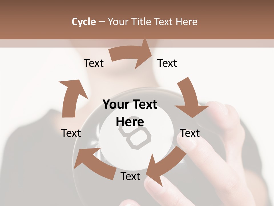 A Woman Holding A Black Ball With A White Letter B On It PowerPoint Template