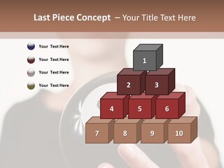 A Woman Holding A Black Ball With A White Letter B On It PowerPoint Template