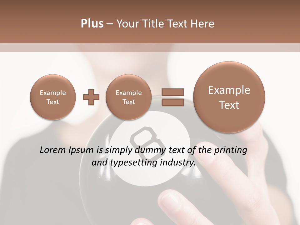 A Woman Holding A Black Ball With A White Letter B On It PowerPoint Template