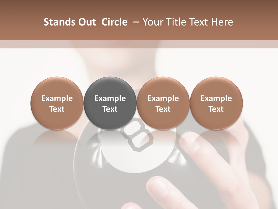 A Woman Holding A Black Ball With A White Letter B On It PowerPoint Template