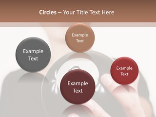 A Woman Holding A Black Ball With A White Letter B On It PowerPoint Template