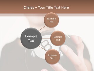 A Woman Holding A Black Ball With A White Letter B On It PowerPoint Template