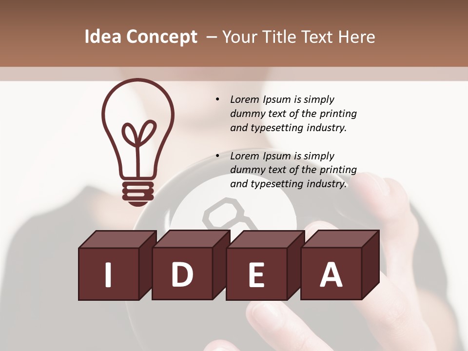 A Woman Holding A Black Ball With A White Letter B On It PowerPoint Template