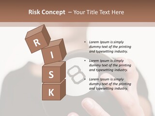 A Woman Holding A Black Ball With A White Letter B On It PowerPoint Template