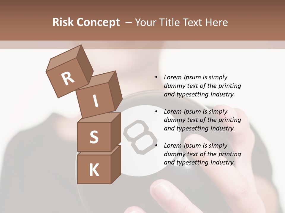 A Woman Holding A Black Ball With A White Letter B On It PowerPoint Template