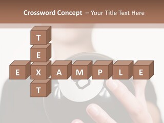 A Woman Holding A Black Ball With A White Letter B On It PowerPoint Template