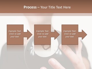 A Woman Holding A Black Ball With A White Letter B On It PowerPoint Template