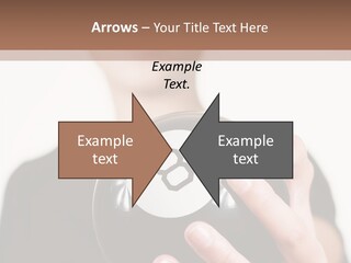 A Woman Holding A Black Ball With A White Letter B On It PowerPoint Template