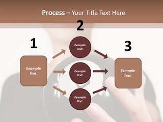 A Woman Holding A Black Ball With A White Letter B On It PowerPoint Template