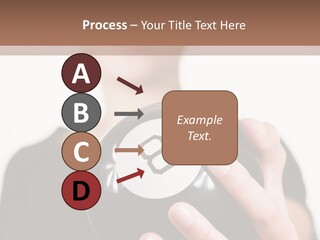 A Woman Holding A Black Ball With A White Letter B On It PowerPoint Template