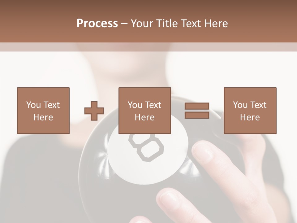 A Woman Holding A Black Ball With A White Letter B On It PowerPoint Template