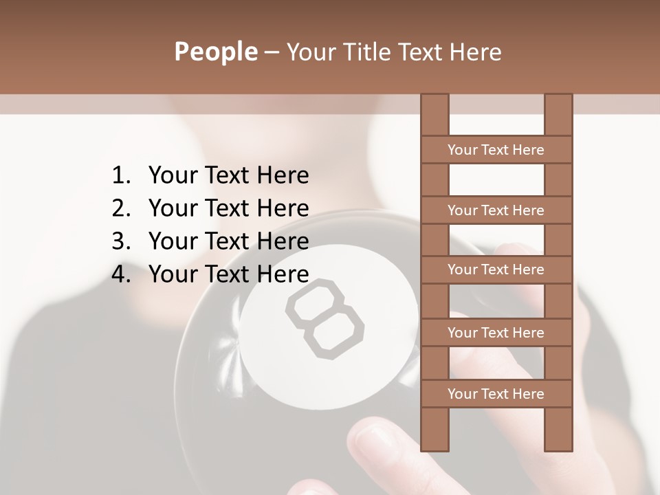 A Woman Holding A Black Ball With A White Letter B On It PowerPoint Template