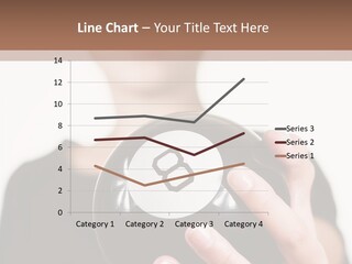 A Woman Holding A Black Ball With A White Letter B On It PowerPoint Template