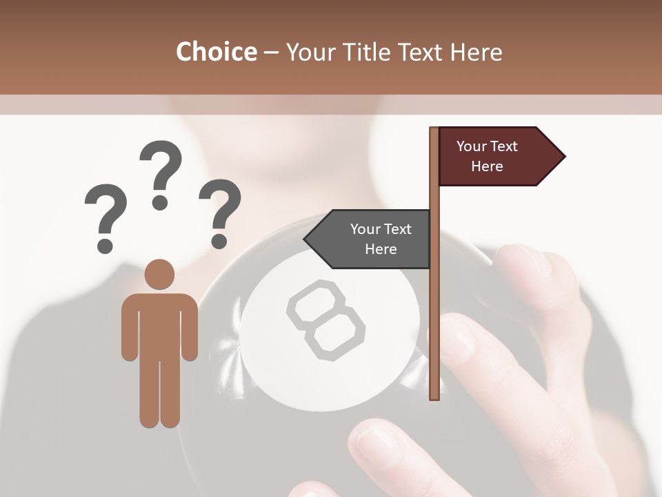 A Woman Holding A Black Ball With A White Letter B On It PowerPoint Template