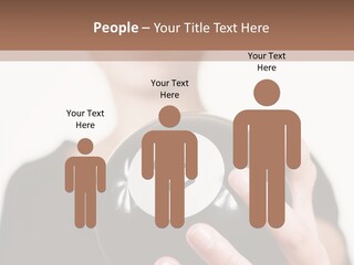 A Woman Holding A Black Ball With A White Letter B On It PowerPoint Template