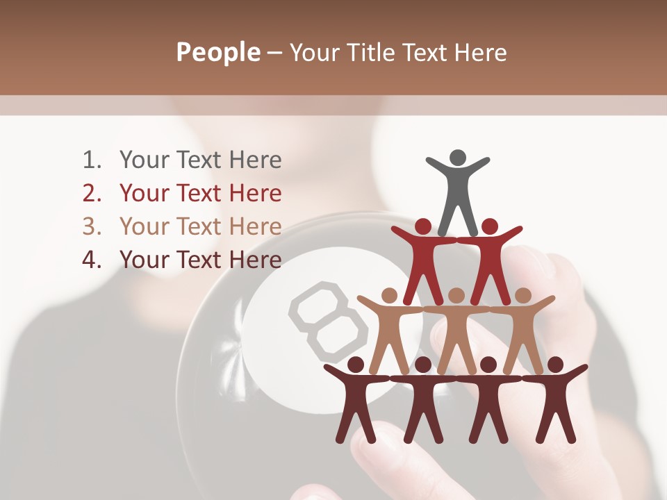 A Woman Holding A Black Ball With A White Letter B On It PowerPoint Template