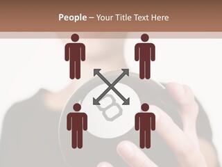 A Woman Holding A Black Ball With A White Letter B On It PowerPoint Template