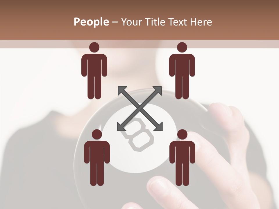 A Woman Holding A Black Ball With A White Letter B On It PowerPoint Template