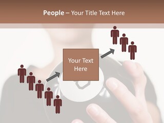 A Woman Holding A Black Ball With A White Letter B On It PowerPoint Template