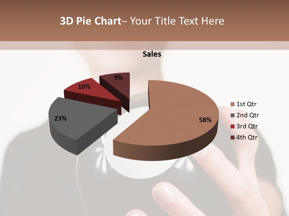 A Woman Holding A Black Ball With A White Letter B On It PowerPoint Template