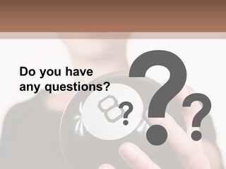 A Woman Holding A Black Ball With A White Letter B On It PowerPoint Template