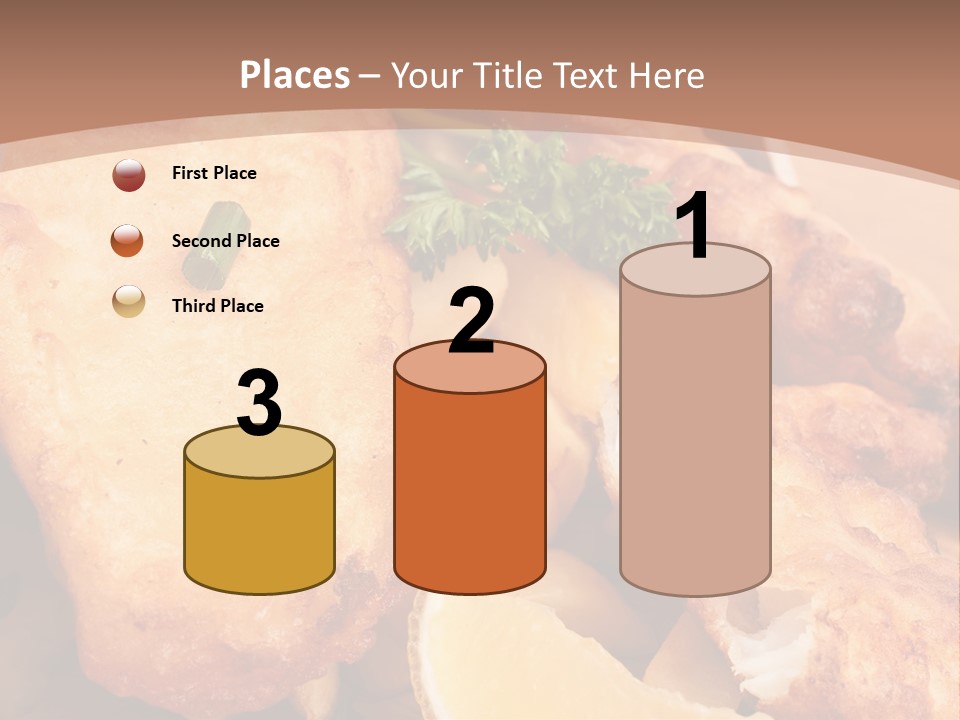 A Plate Of Food On A Wooden Table PowerPoint Template