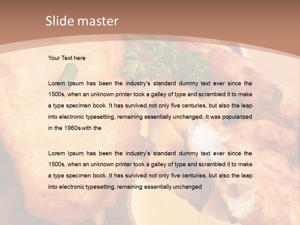 A Plate Of Food On A Wooden Table PowerPoint Template