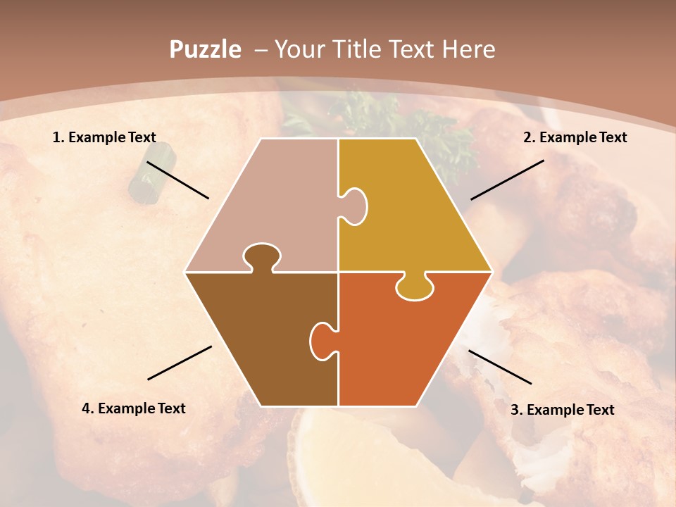 A Plate Of Food On A Wooden Table PowerPoint Template