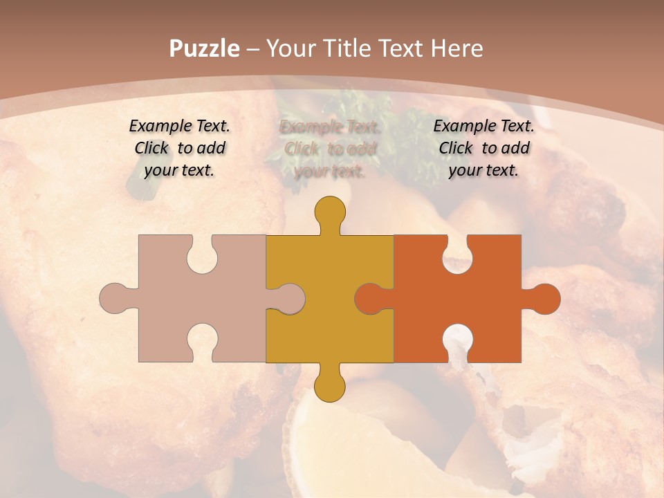 A Plate Of Food On A Wooden Table PowerPoint Template