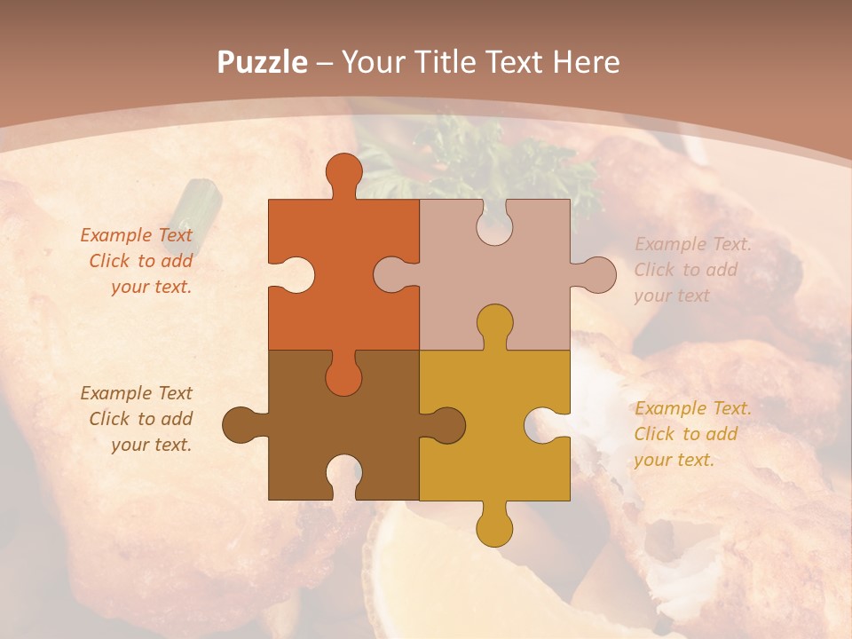 A Plate Of Food On A Wooden Table PowerPoint Template