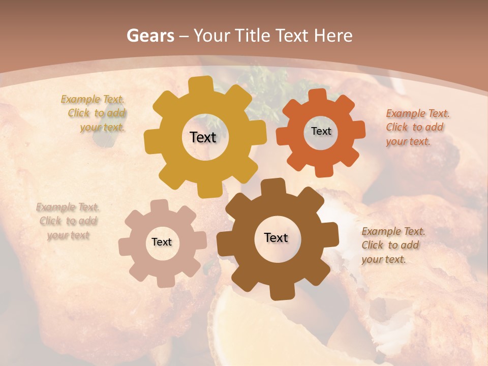 A Plate Of Food On A Wooden Table PowerPoint Template