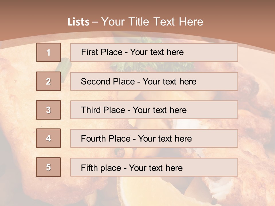 A Plate Of Food On A Wooden Table PowerPoint Template